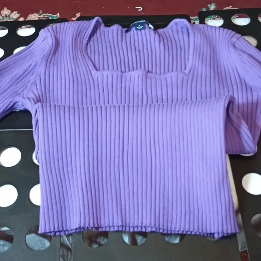 Chadwick large square neck women's sweater purple (Rox355)